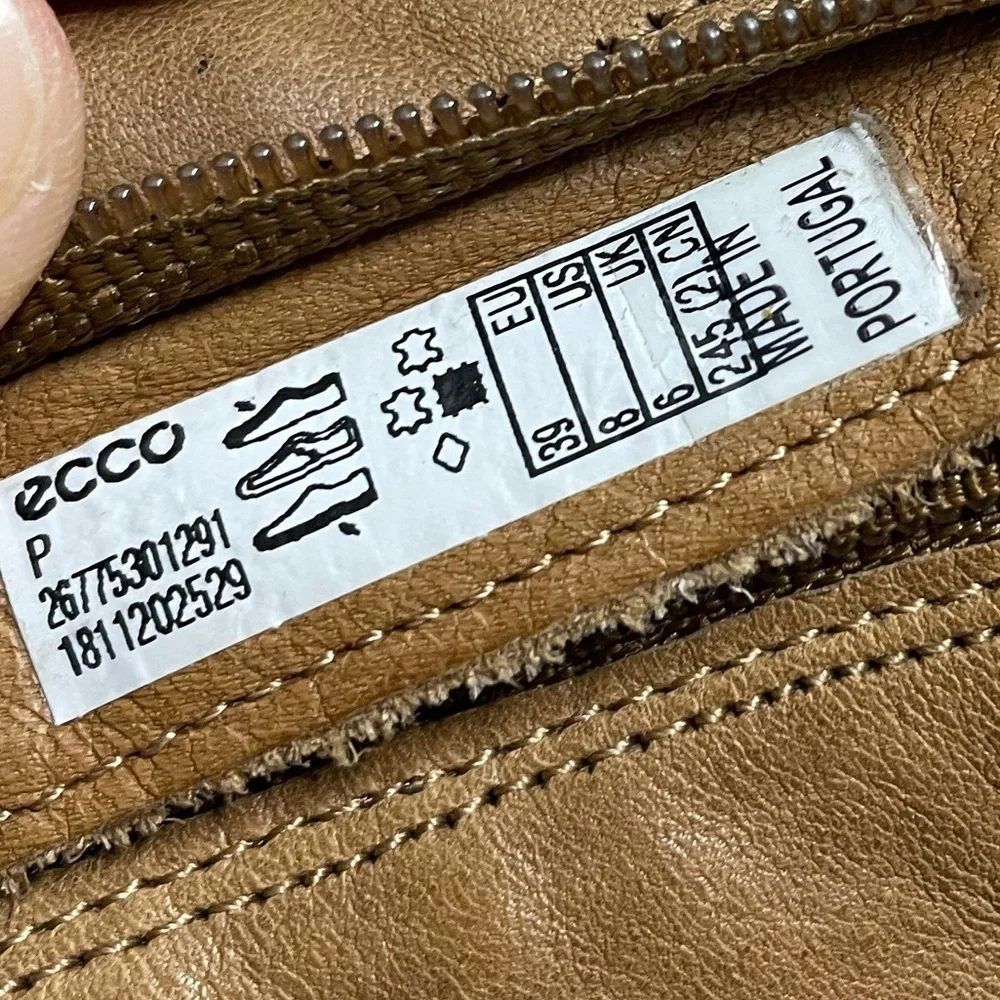 Ecco Shape 55 2 Tan Leather heeled Ankle Boots Women’s 8